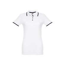Polo slim fit mujer bicolor Blanco L