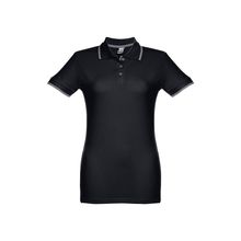 Polo slim fit para mujer Negro M