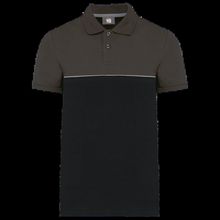 Polo bicolor manga corta unisex Black / Dark Grey Xs
