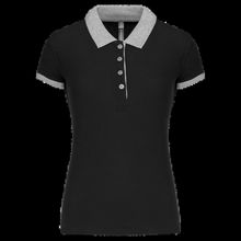 Polo piqué bicolor mujer Black / Oxford Grey Xs