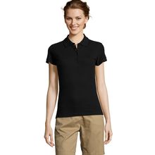 Polo Ajustado Mujer 210g Algodón Negro 3Xl