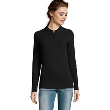 Polo Entallado Manga Larga Mujer Negro 3Xl