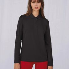 Polo manga larga mujer algodón Black Xs