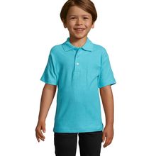 Polo Niño Piqué Peinado 170g Azul Atolón 10 Años