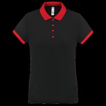 Polo piqué mujer Black / Red Xs