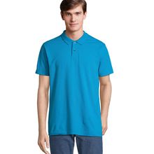Polo unisex de algodón peinado Aqua L
