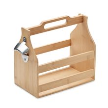 Porta Cervezas Bambú con Abridor Madera