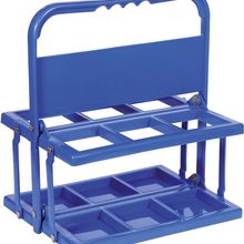 Portabotellas plegable para 6 botellas Azul
