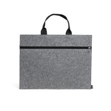 Portadocumentos de fieltro con cremallera Gris