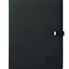 Portafolios A4 en lino y con cargador inalámbrico Negro