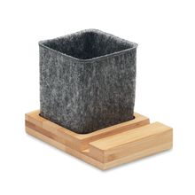 Portalápices Fieltro con Soporte Móvil Bambú Madera