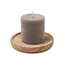 Portavelas Redondo Madera con Vela Aromática Gris