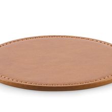 Posavasos redondo de PU Marrón