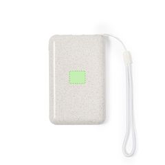 Power Bank Solar 5000mAh Fibra de Trigo | En la parte trasera | 25 x 20