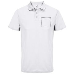 Polo unisex deportivo de poliéster reciclado | Pecho | 100 x 100