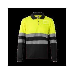 Polo bicolor de manga larga | Lateral superior | 70 x 40