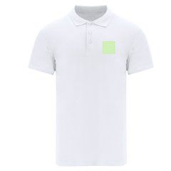 Polo blanco unisex con ribete acanalado | Area 1 | 80 x 80