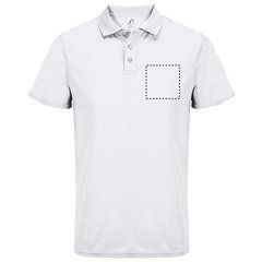 Polo unisex deportivo de poliéster reciclado | Pecho | 100 x 100