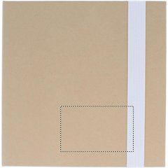 Portanotas adhesivas de papel ecológico reciclado y bolígrafo | Frontal | 80 x 50