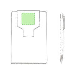 Portanotas de cartón ecológico reciclado con bolígrafo incluido | Solapa superior