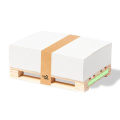 Portanotas Mini Palet Madera con 300 hojas | Zona inferior | 55 x 6