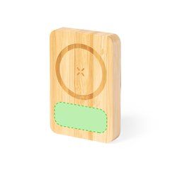 Power Bank bambú 5000mAh con soporte | Centrado en la parte inferior | 55 x 25