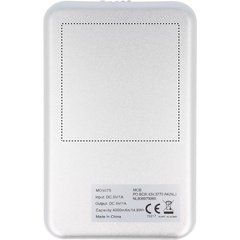 Powerbank de aluminio con panel solar 4000 mAh | Trasero | 60 x 60