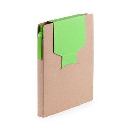 Portanotas ecológico de cartón reciclado y boli a juego Verde Claro