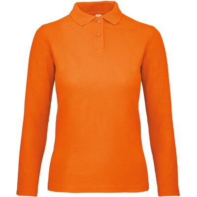 Polo manga larga mujer punto piqué Orange Xl
