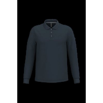 Polo manga larga hombre algodón piqué Navy M