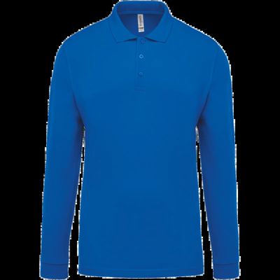 Polo piqué manga larga 100% algodón Light Royal Blue Xxl