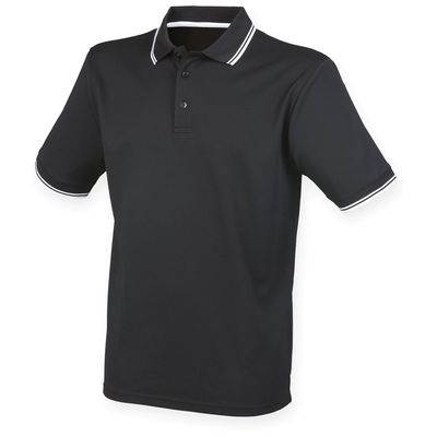 Polo clásico de poliéster Black / White M