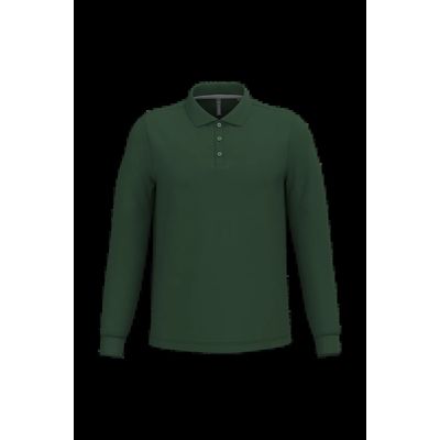 Polo manga larga hombre algodón piqué Forest Green 4Xl