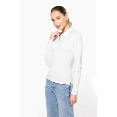 Polo de manga larga entallado mujer