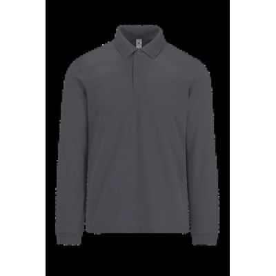 Polo manga larga hombre básico Dark Grey L