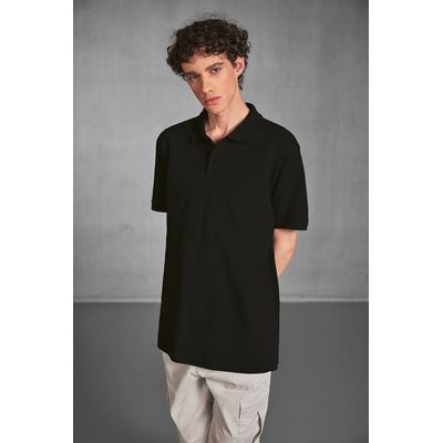 Polo manga corta hombre algodón Black S