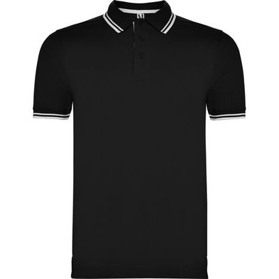 Polo Manga Corta detalles en contraste Negro/Blanco S
