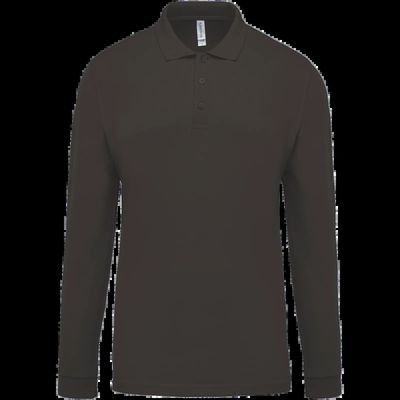 Polo piqué manga larga 100% algodón Dark Grey L