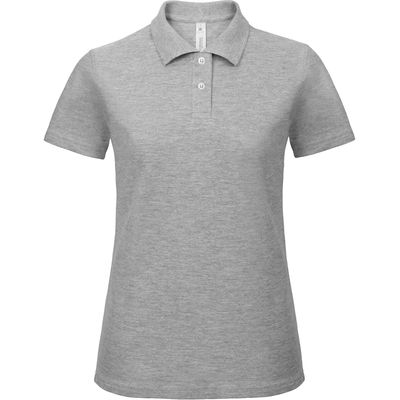 Polo entallado para mujer 100% algodón Heather Grey M