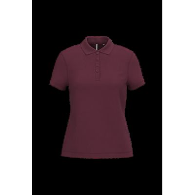 Polo piqué de manga corta de mujer Wine Xxl