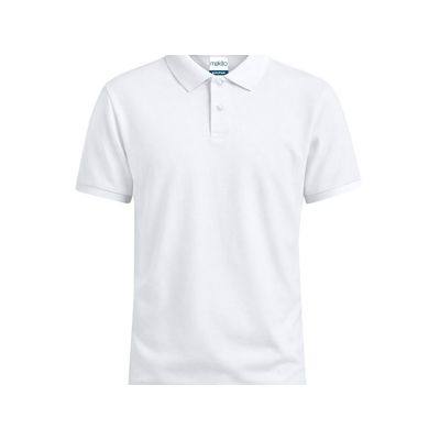 Polo Blanco 100% Algodón con Botones Bla L