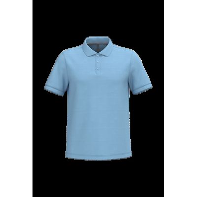 Polo de algodón manga corta para hombre Sky Blue Xxl
