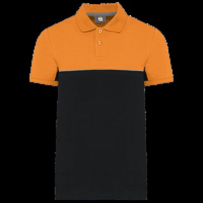 Polo bicolor manga corta unisex Black / Orange S