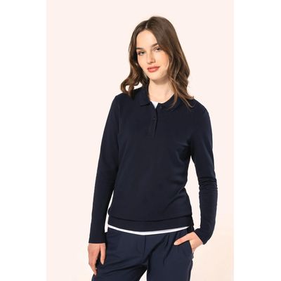 Polo manga larga mujer corte recto