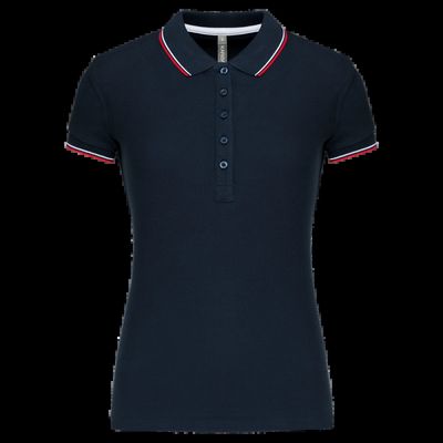 Polo mujer algodón con 5 botones Navy / Red / White M