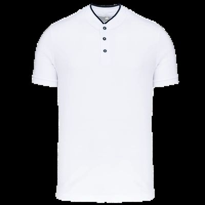 Polo cuello mao para hombre White / Navy M