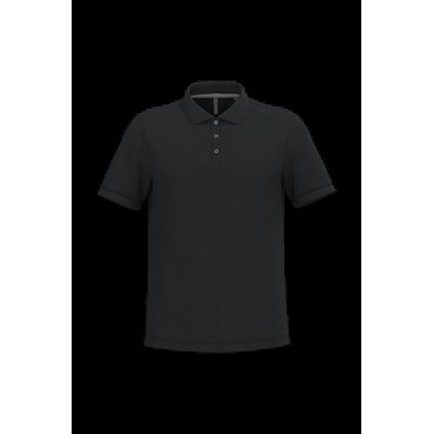 Polo de algodón manga corta para hombre Black S