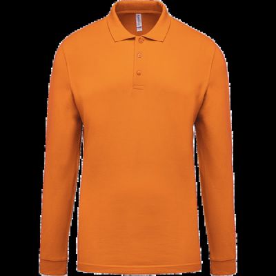 Polo piqué manga larga 100% algodón Orange L