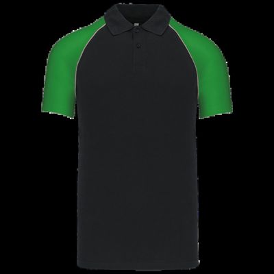 Polo baseball manga corta Black / Green S