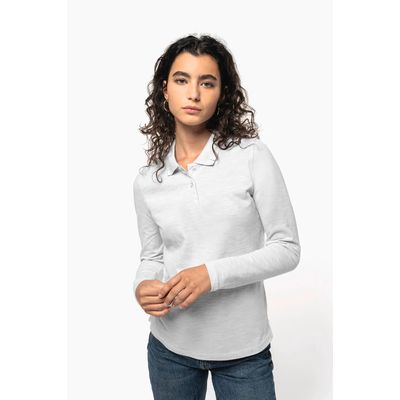 Polo manga larga mujer algodón lavable Ash Heather S